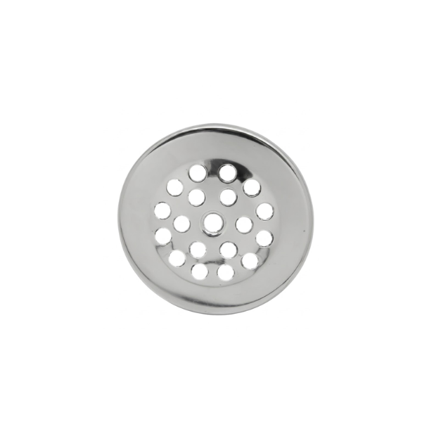 Stainless steel bathtub grid strainer in polished chrome finish